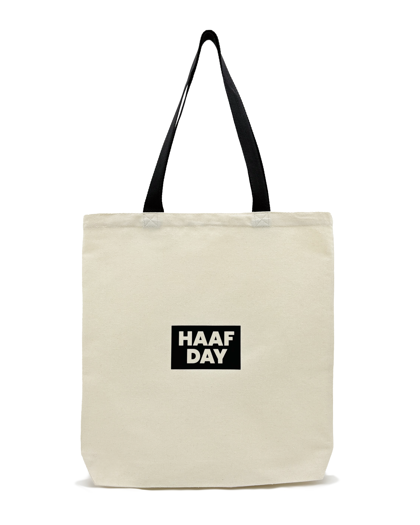Black logo canvas tote