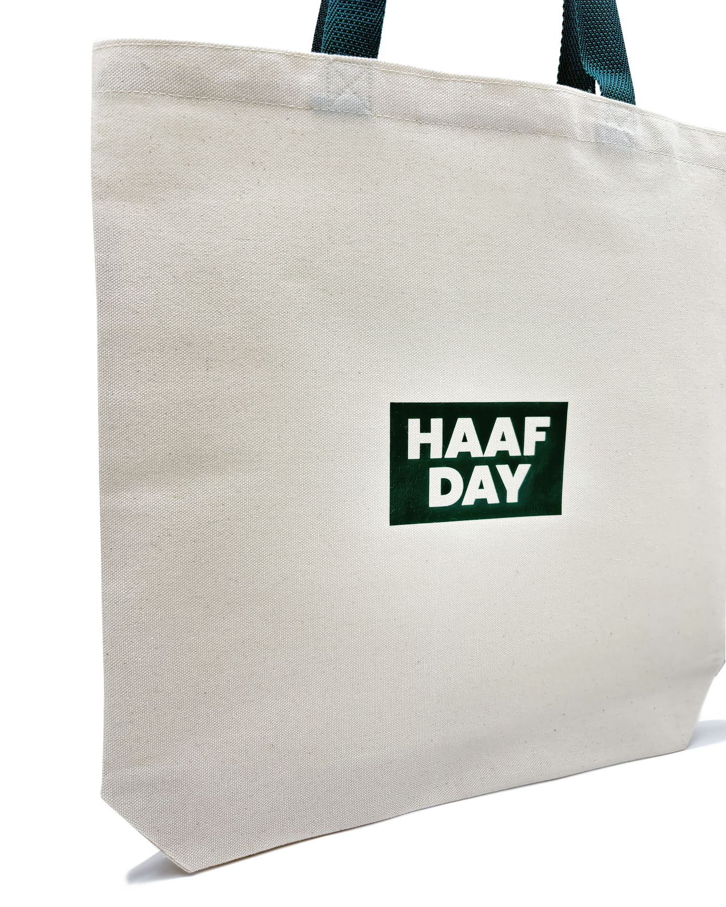 Green logo canvas tote