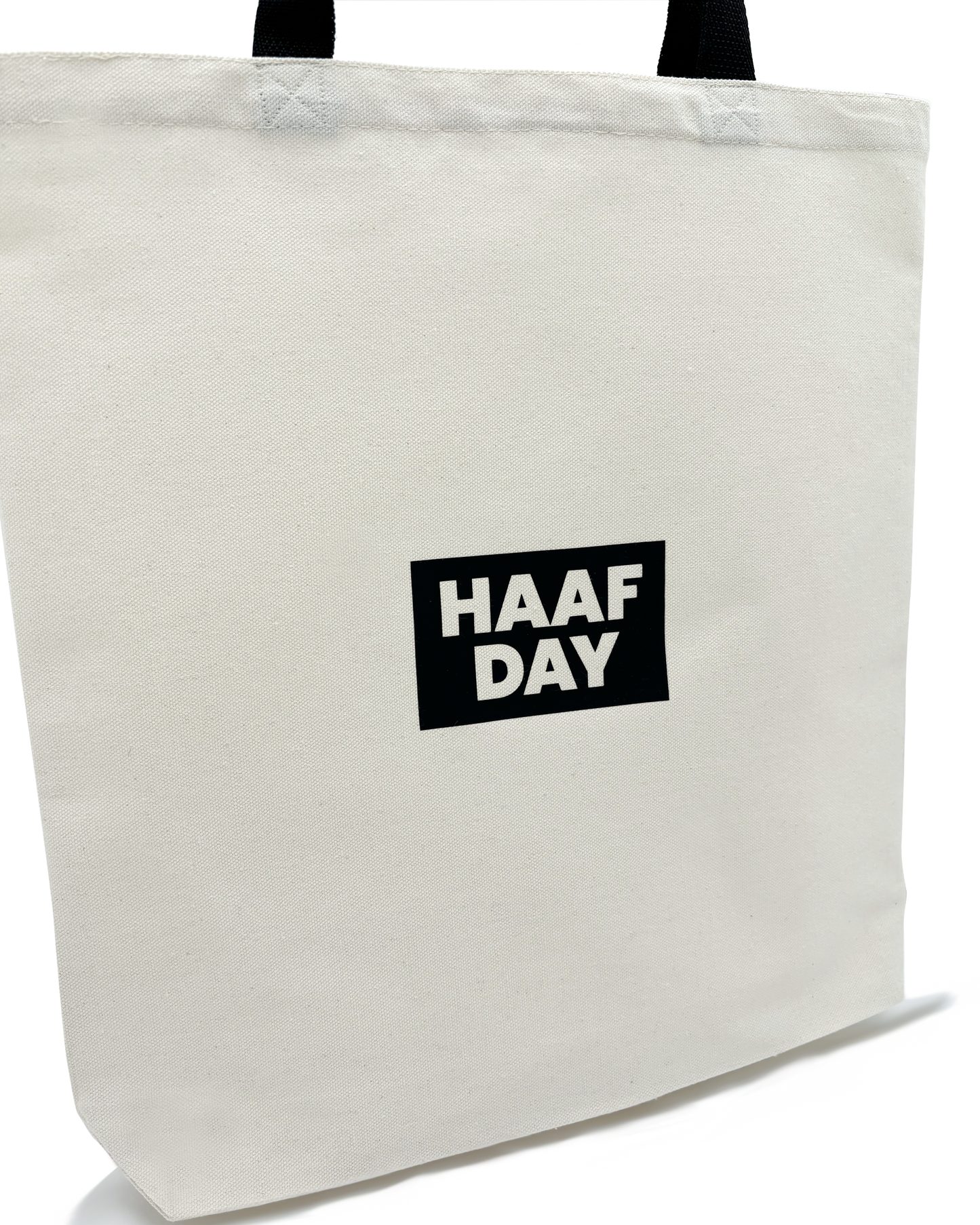 Black logo canvas tote