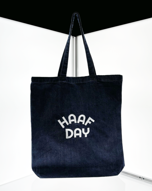 Arc logo denim tote dark blue