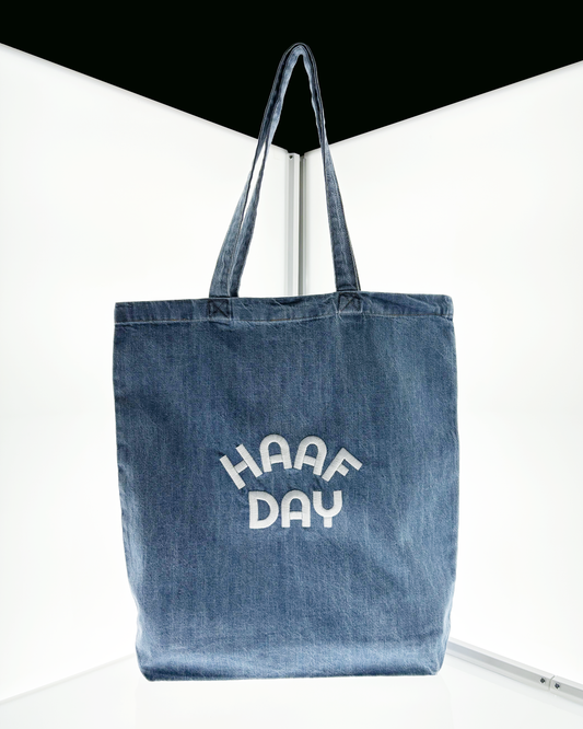Arc logo denim tote light blue