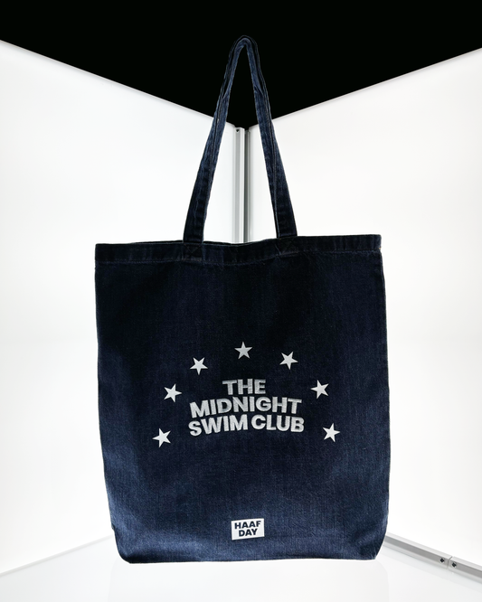 THE MIDNIGHT SWIM CLUB denim tote