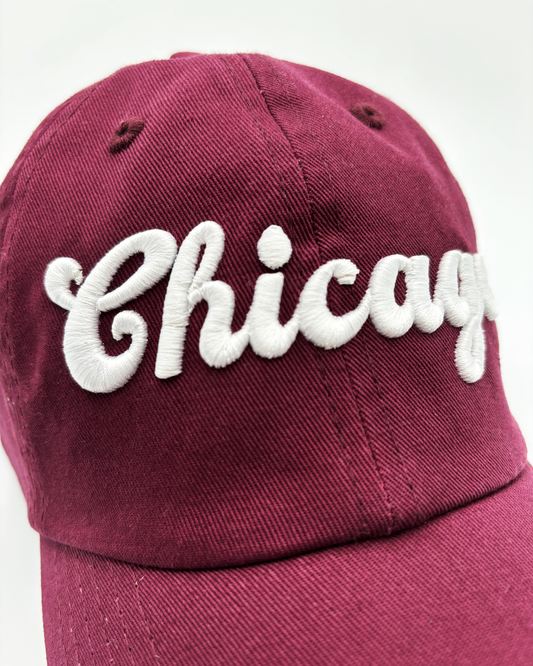 Chicago classic dad hat maroon