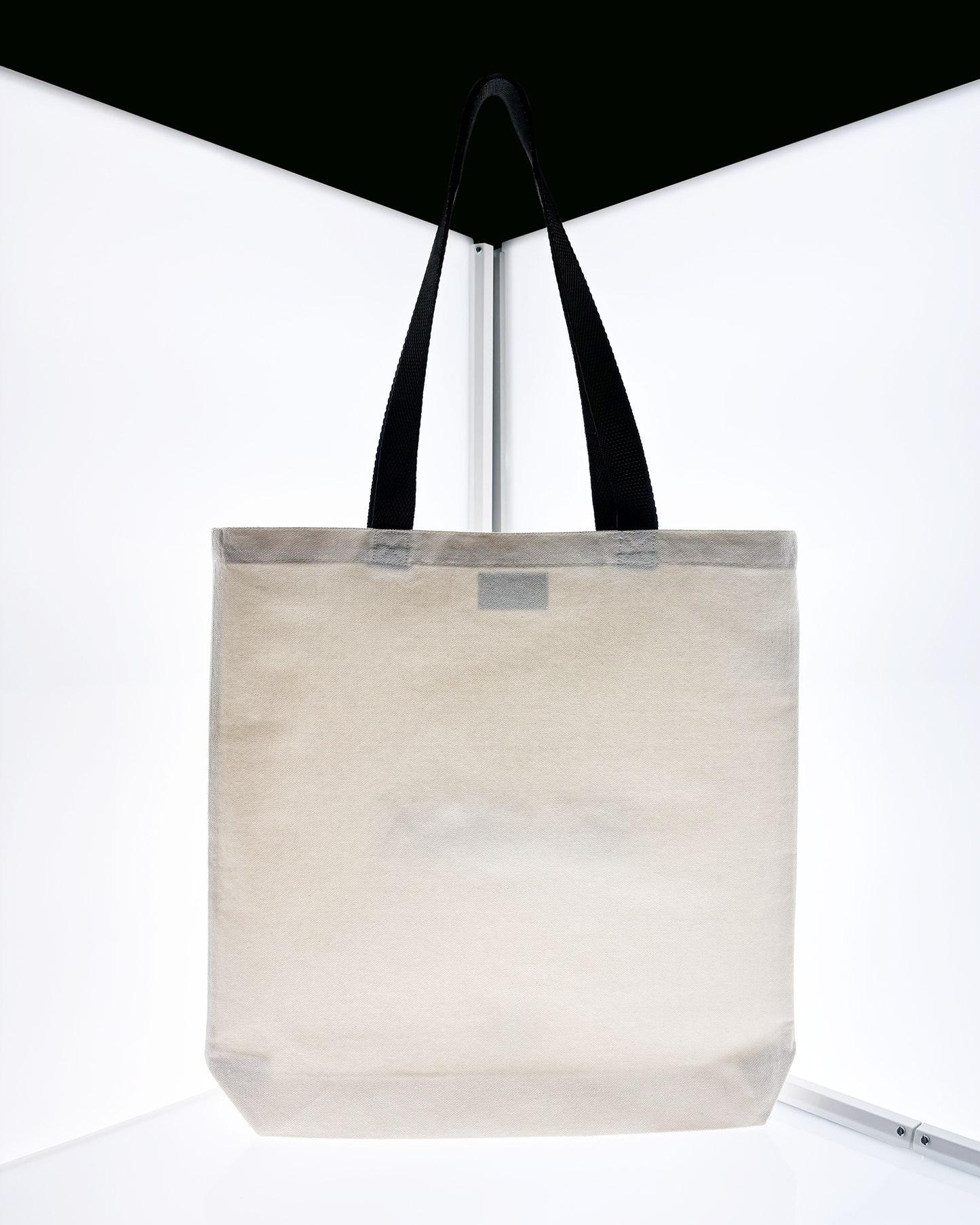 Black logo canvas tote